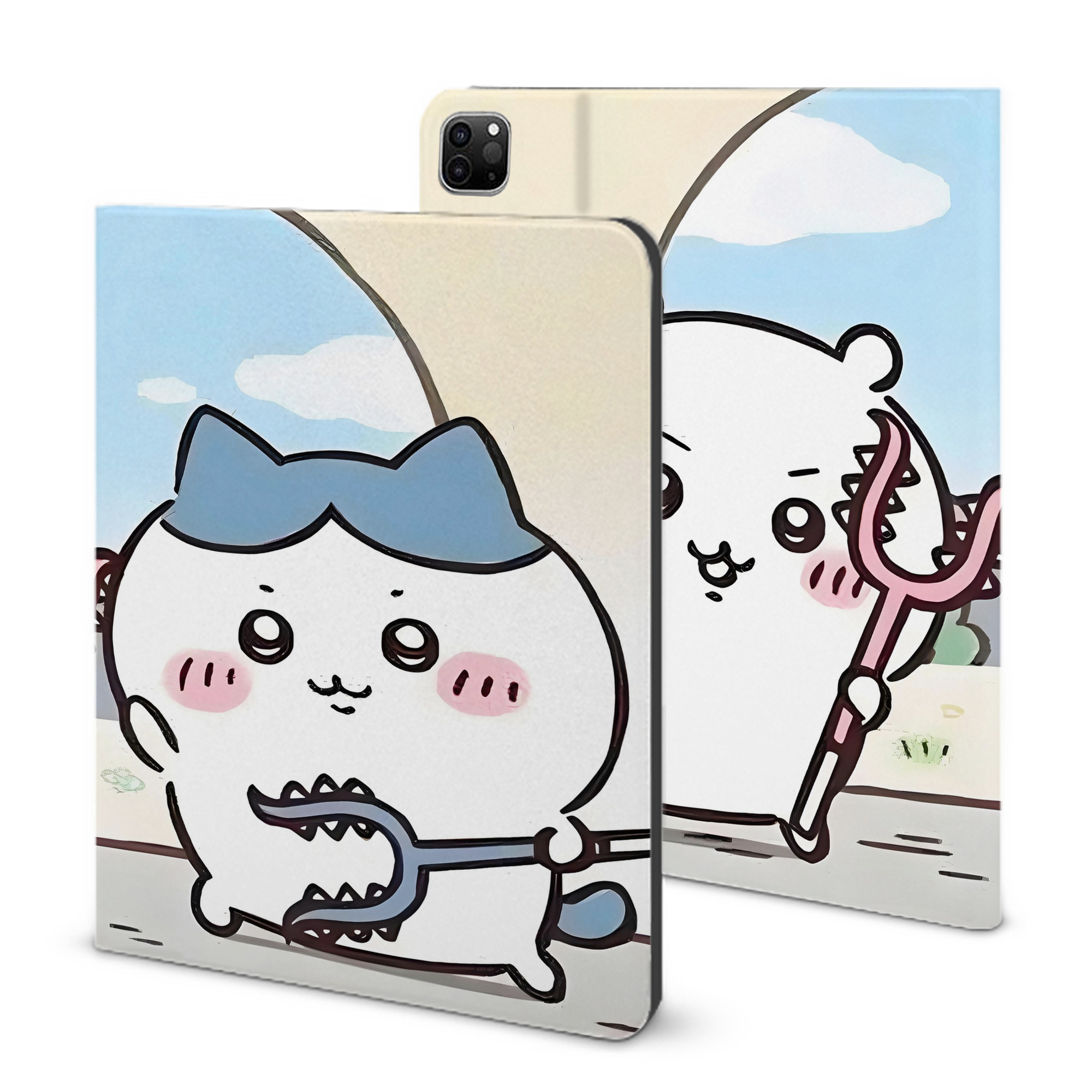 （画像用） ちいかわ Chii-kawa IPad ケース ブック型 PUレザー TPU 耐衝撃 軽量 薄型 ペン収納なし 全面保護 IPad 各モデル対応